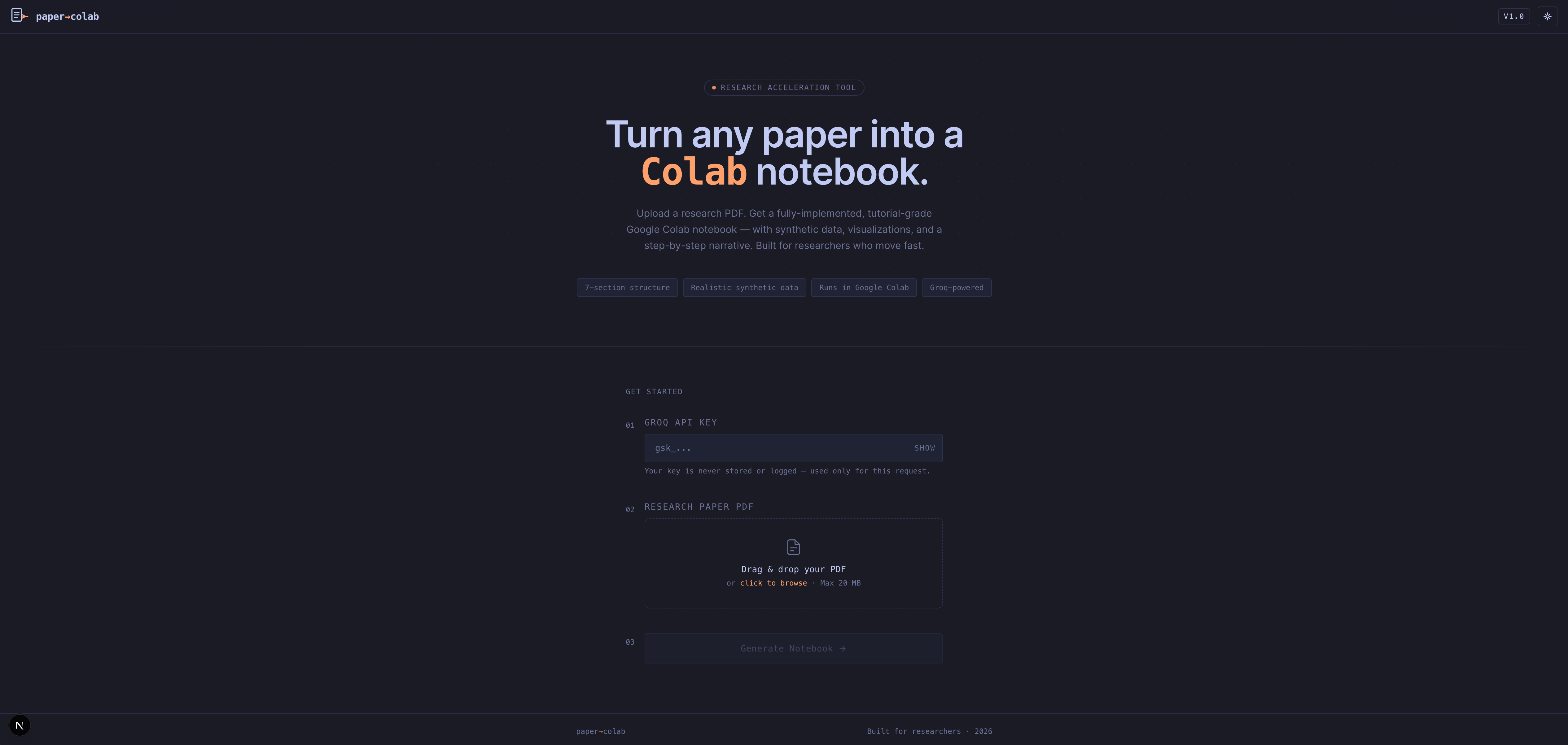 Paper to Colab
